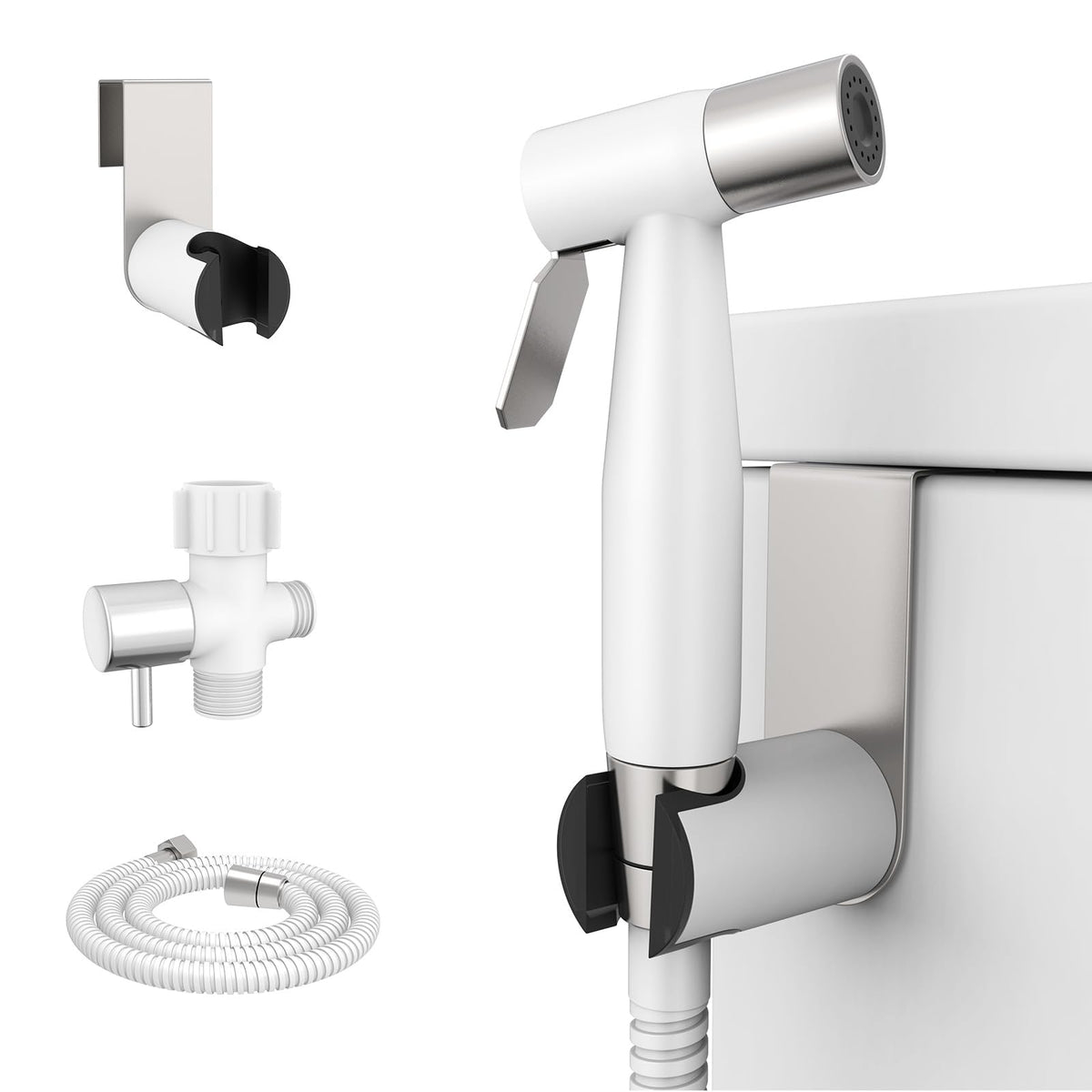 Arofa Handheld Bidet Sprayer, Bidet Attachment for Toilet, Brushed Nickel