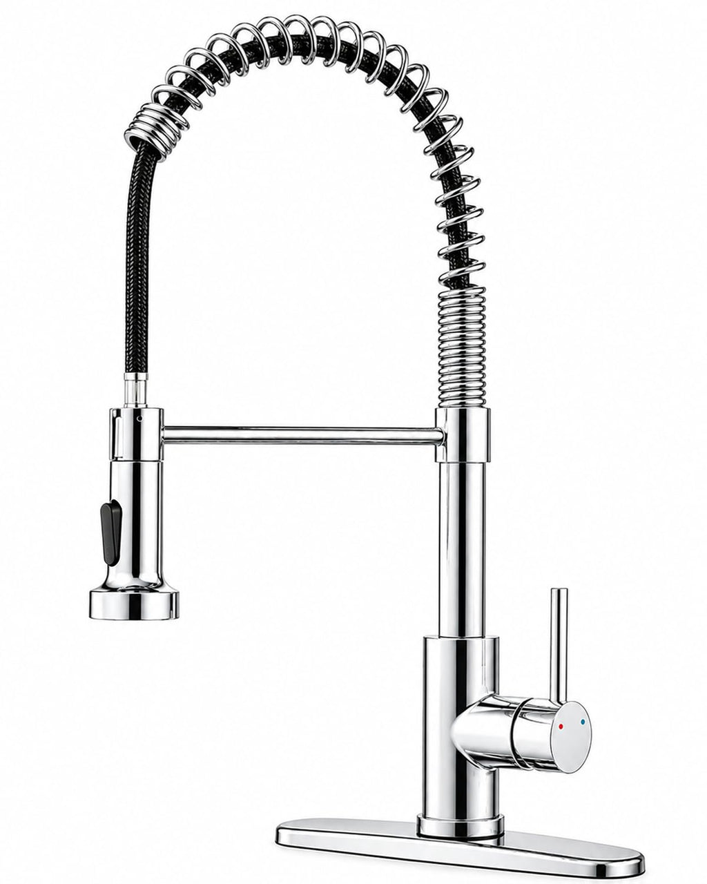 Pull Down Kitchen Faucet with Cup Washer Brushed Nickel