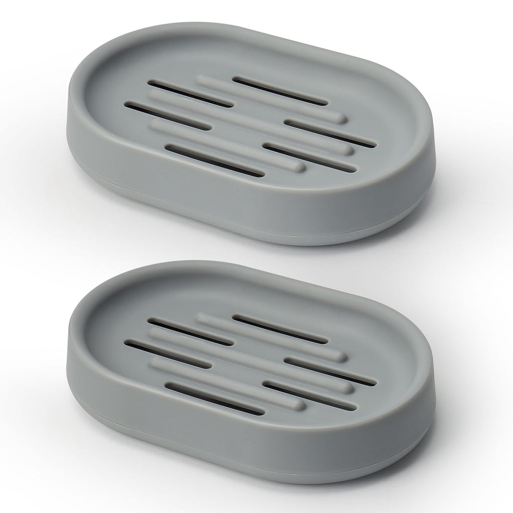 Topsky Soap Dish for Shower, 2pcs Soap Dishes Soap Savers for Bar Soap, Soap Bar Holder Shower with Drip Tray, Plastic Soap Holders with Drain for Kitchen Sink, Easy to Clean, Keeps The Soap Dry