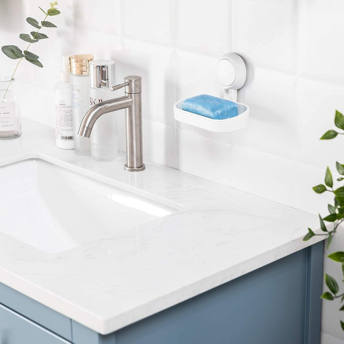 LEVERLOC Soap Holder, Soap Dish for Shower, Suction Cup Bar Soap Holder