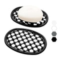2 Pack Soap Dish for Shower, Non-Slip Silicone Bar Soap Holder with Efficient Drainage Holes for Bathroom Sink, Self Draining Soaps Saver Pad for Shower Niche, Shelf (White- 2Pcs)