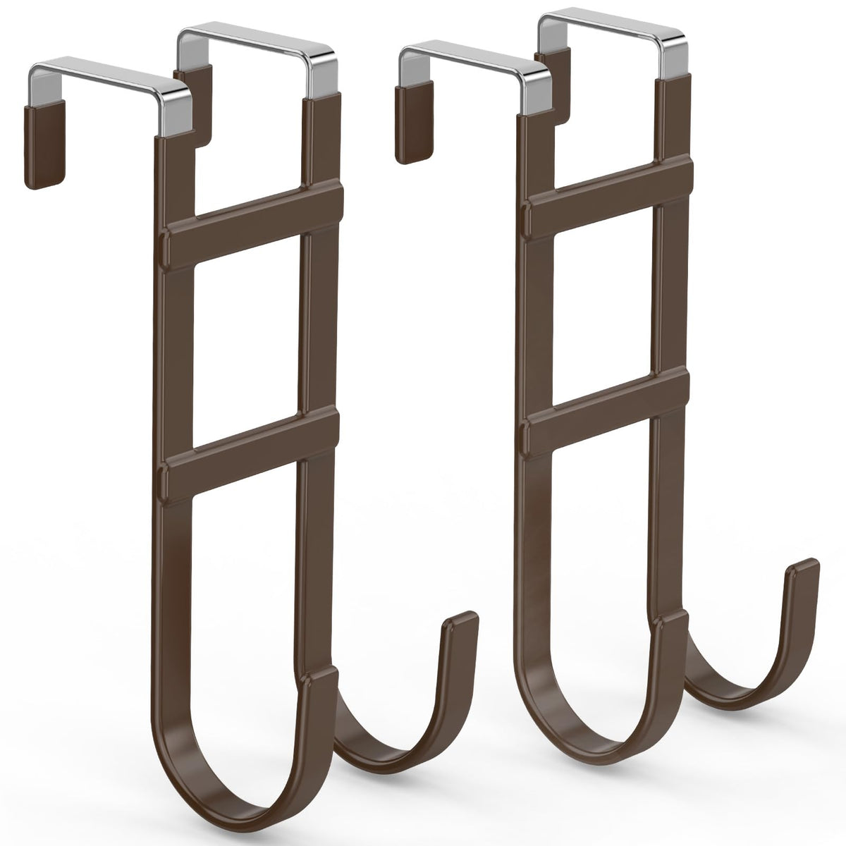 FYY Over the Door Hooks, Single-Hanger 4 Pack, Fits Doors 1 3/8" White