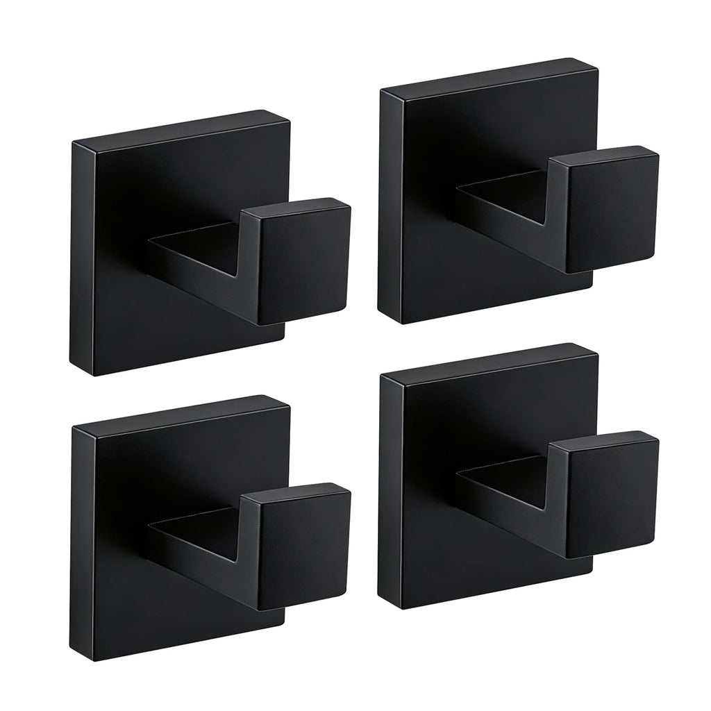 JOPOFI 2 Piece Towel Hook - Bathroom Robe Hook - Matte Black