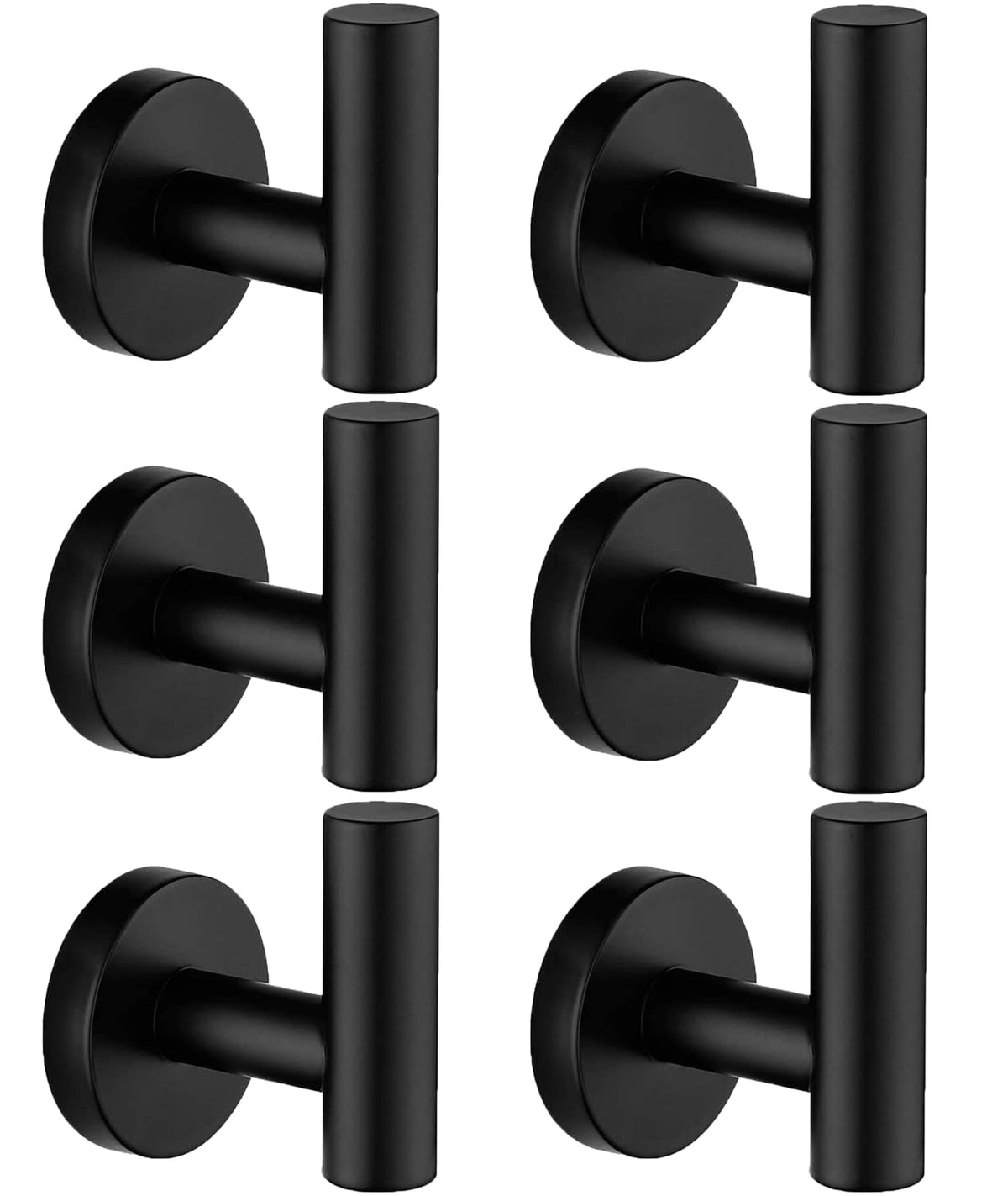 Nolimas Towel Coat Hook Matte Black SUS304 Stainless Steel Bathroom Clothes Cabinet Closet Sponges Robe Hook Wall Mounted Round Kitchen Heavy Duty Door Hanger 2 Packs