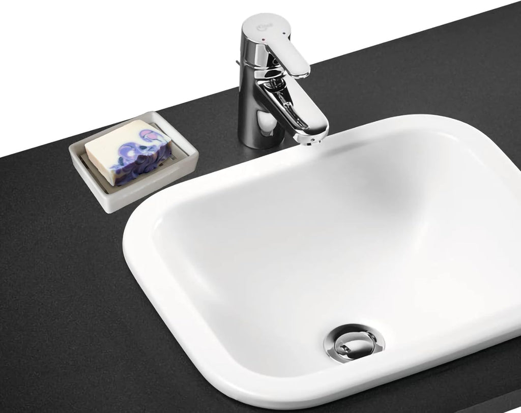 Ceramic Soap Dish Stainless Steel Soap Holder for Bathroom and Shower