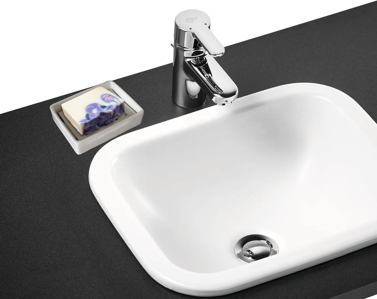 Ceramic Soap Dish Stainless Steel Soap Holder for Bathroom and Shower