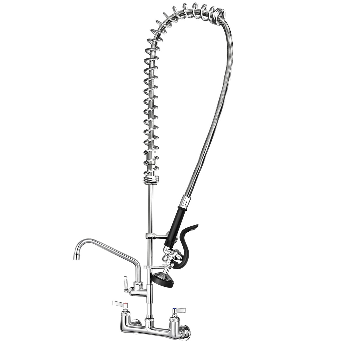 Commercial Sink Faucet with Sprayer 36 inch Commercial Faucet Pre Rinse Sprayer 8 inch Wall Mount Center with 12 inch Add on Spout