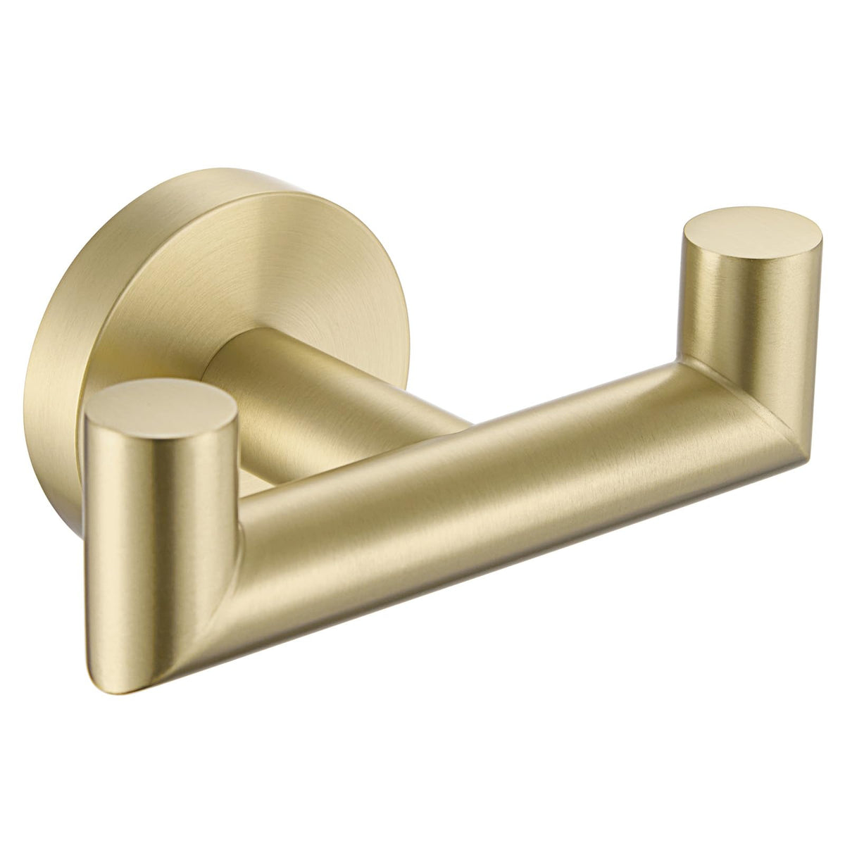 Angle Simple Double Towel Hook for Bathroom, Robe Coat Hook, Matte Black