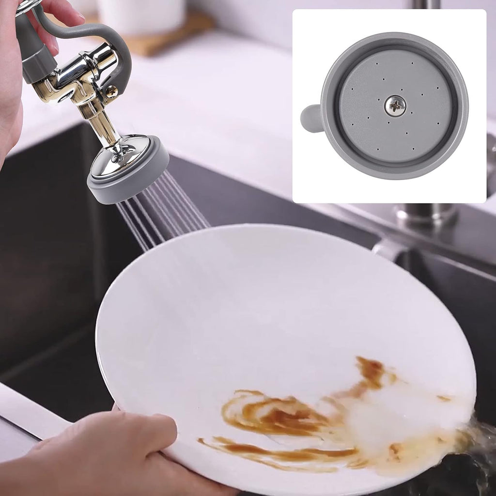 Commercial Sink Sprayer Pre Rinse Sprayer Replacement for Commercial Kitchen Faucet - 1.42 GPM High Pressure Dish Spray Pre Rinse Spray Valve with Handle Chrome Polished (Grey)