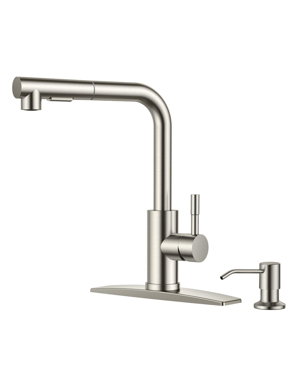 FORIOUS Black Kitchen Faucet with Pull Down Sprayer, High Arc Single Handle