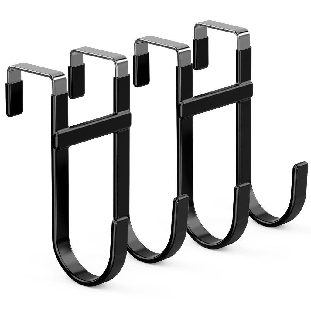 FYY Over the Door Hooks, Single-Hanger 4 Pack, Fits Doors 1 3/8" White