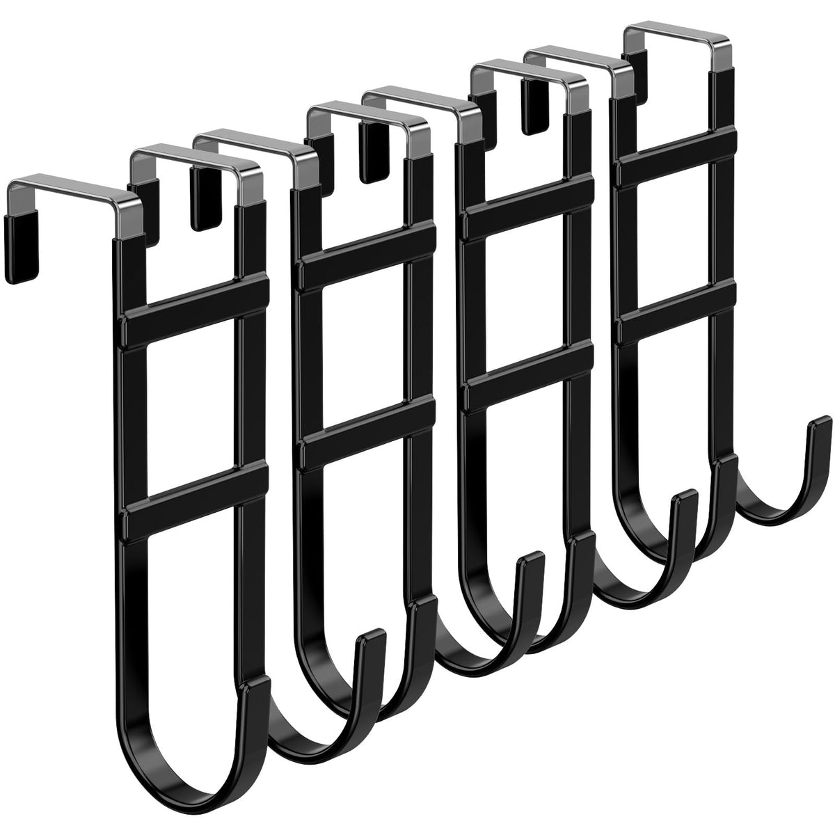 FYY Over the Door Hooks, Single-Hanger 4 Pack, Fits Doors 1 3/8" White