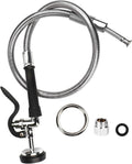COOLWEST Commercial Pre-rinse Sprayer with Hose 38 Inch Flexible Stainless Hose with Spray Valve Head Replacement Kit for Wall Mount Commercial Kitchen Sink Faucet