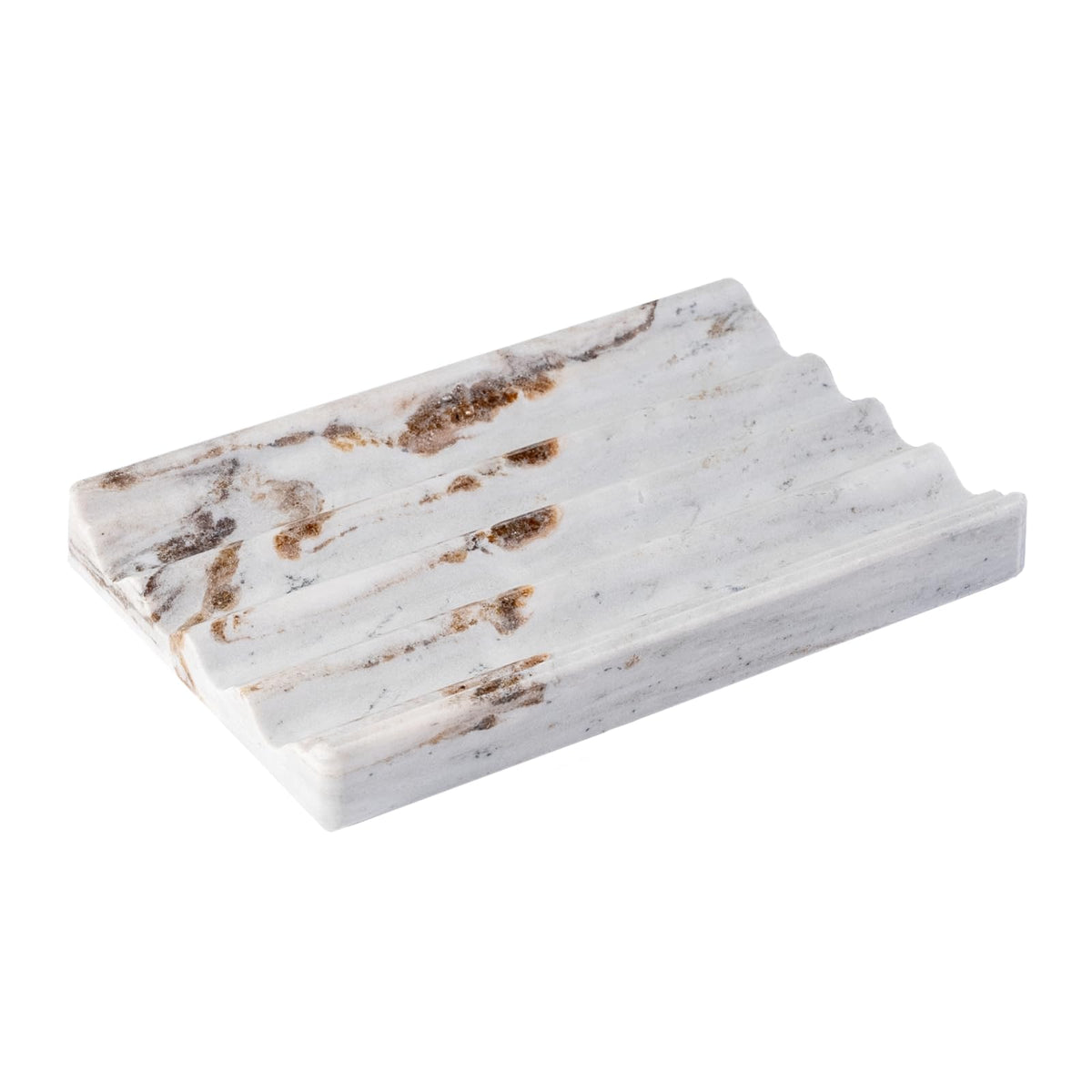 Karibiber Marble Soap Dish, Large Stone Bar Soap Holder Shower, Green Bathroom Soaps Saver, Easy Cleaning Natural Stone Sponge Holder for Kitchen Sink, Executive Jewelry Ring Tray