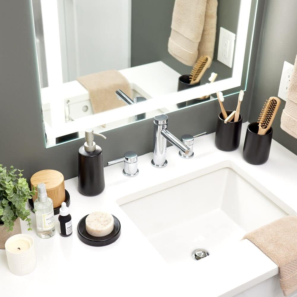 iDesign Soap Dish for Bar Soap, Matte Black