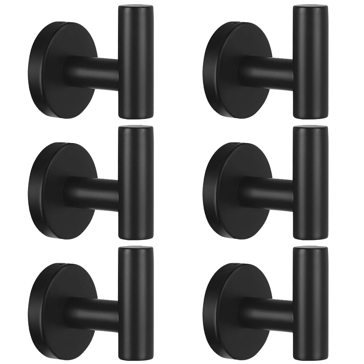 Kruodop Towel Hooks for Bathroom,4 Packs Wall Mount Towel Holder,Black Matte Wall Robe Hook,Stainless Steel Heavy Duty Door Hanger Towel Hook for Kitchen, Bedroom,Hotel,Pool,Coats - Black