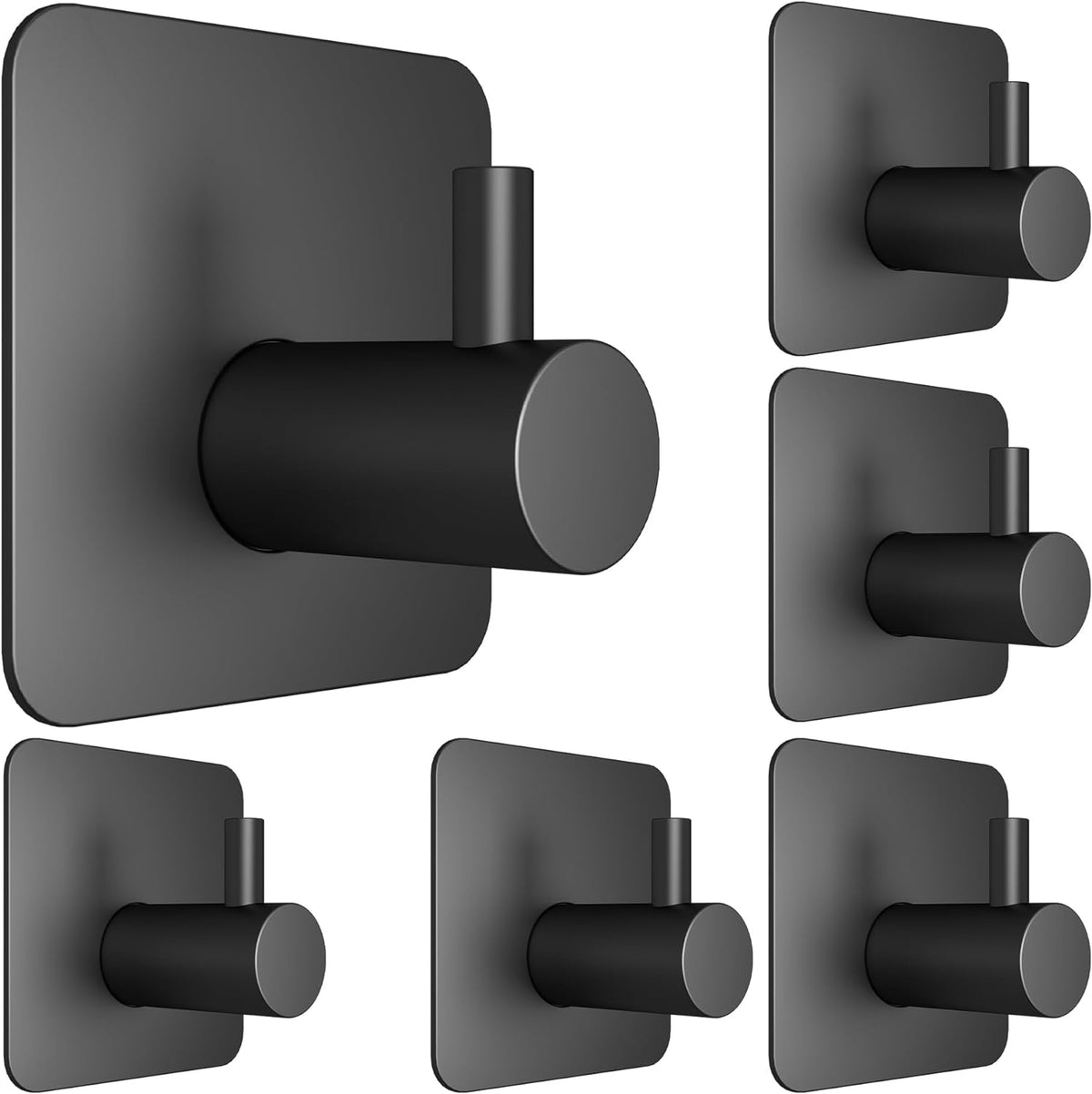 Honmein 6 Pcs Adhesive Wall Hooks for Hanging - Waterproof Shower Hooks