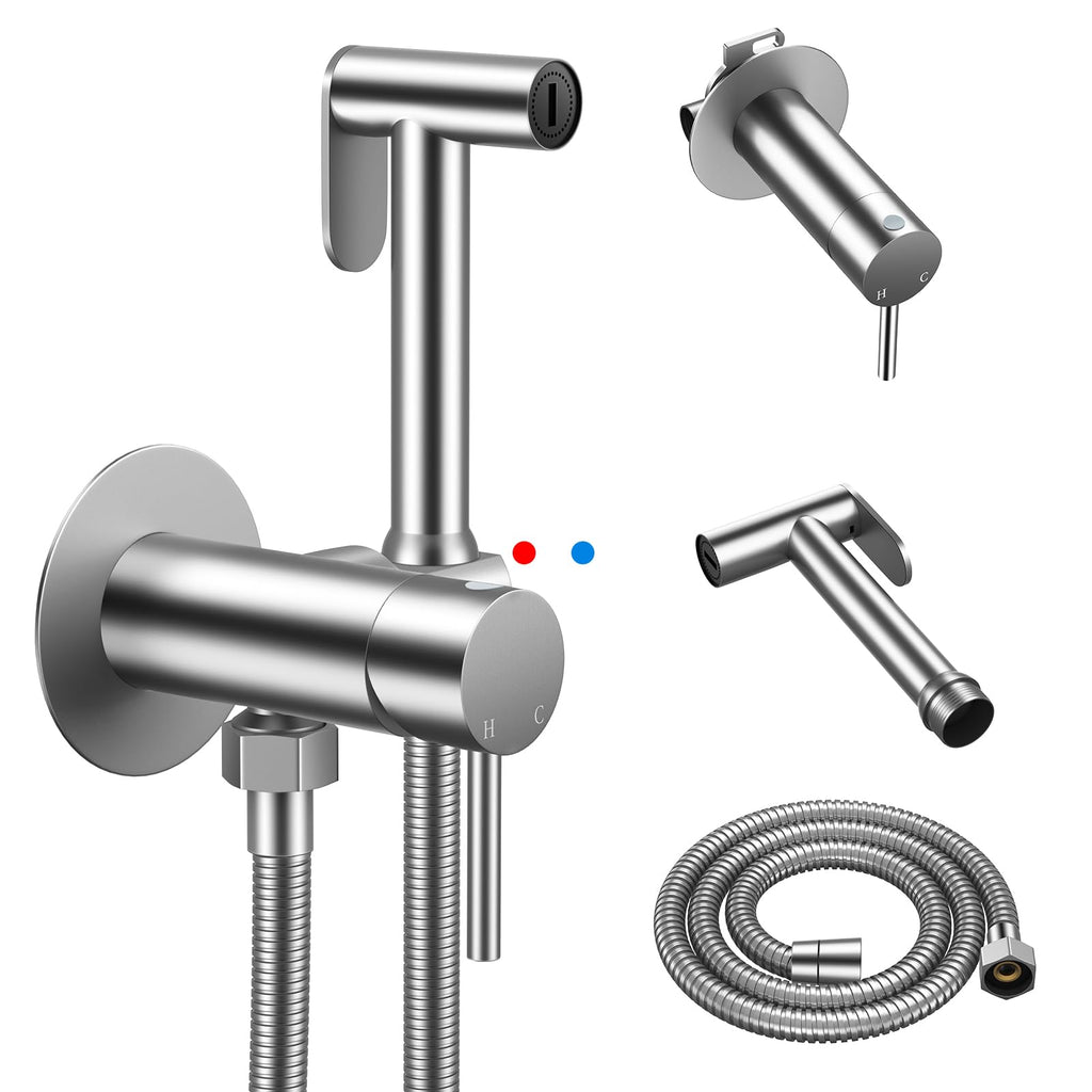Arofa Handheld Bidet Sprayer, Bidet Attachment for Toilet, Brushed Nickel