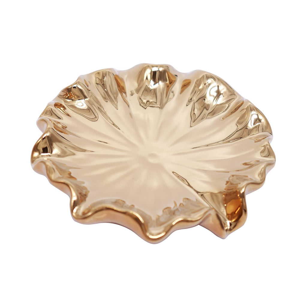 Ceramic Self Draining Soap Dish White Lotus Leaf Soap Holder Waterfall Soap Dish Soap Savers for Bar Soap, for Bathroom, for Shower, for Bar Counter