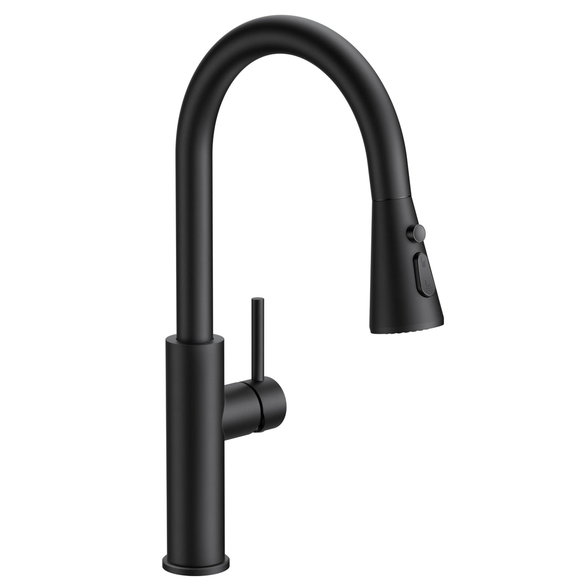 FORIOUS Black Kitchen Faucet with Pull Down Sprayer, High Arc Single Handle