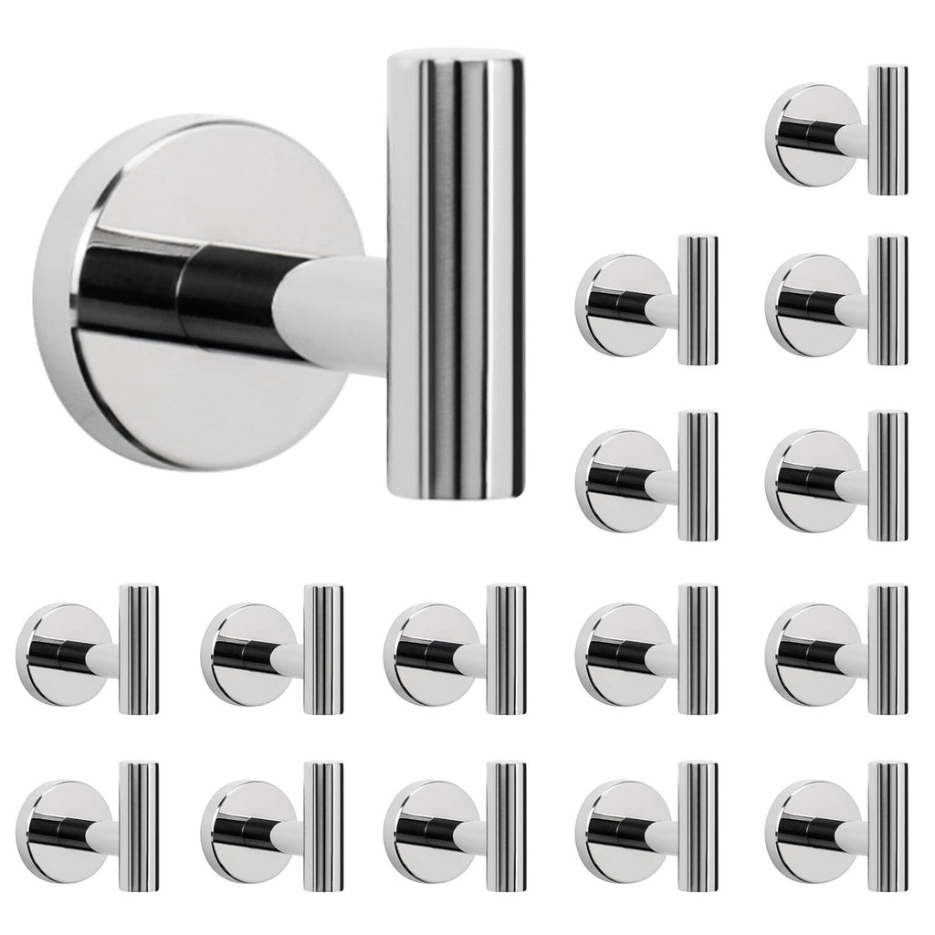 NearMoon Bath Towel Hooks- SUS 304 Stainless Steel Robe Hook Holder, Heavy Duty Coat Hook for Bathroom Livingroom Hotel Kitchen Garage, Wall Mounted- 4 Pack (Brushed Nickel)