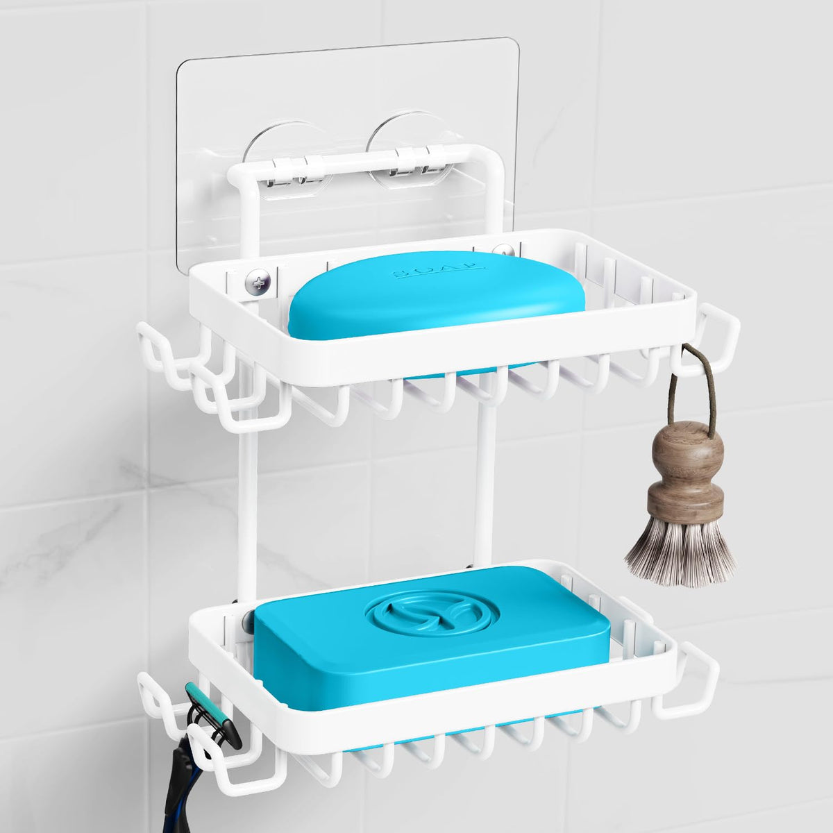 Nieifi Bar Soap Holder, Adhesive Soap Dish for Bathroom Shower Wall