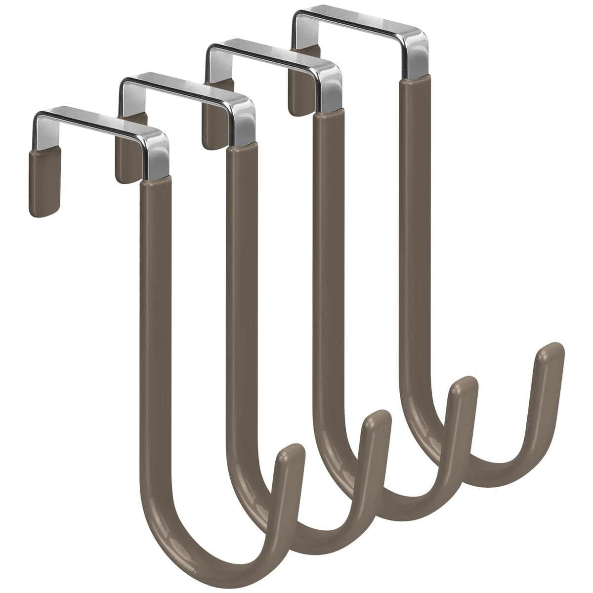 FYY Over the Door Hooks, Single-Hanger 4 Pack, Fits Doors 1 3/8" White