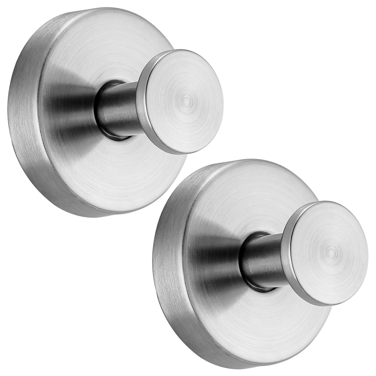 Suction Cup Hooks No Drill Stainless Steel Shower Hooks Towel Hook Heavy Duty on Smooth and Non-Porous Surfaces in Bathrooms Kitchen Bedroom (2, Matte Black)