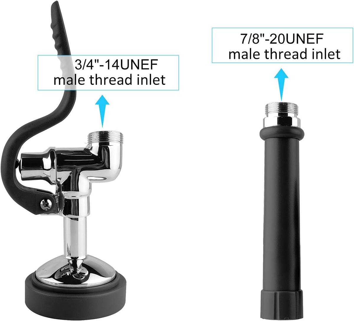 Pre Rinse Sprayer Commercial Sink Faucet Spray Valve Chrome Finished (Black)