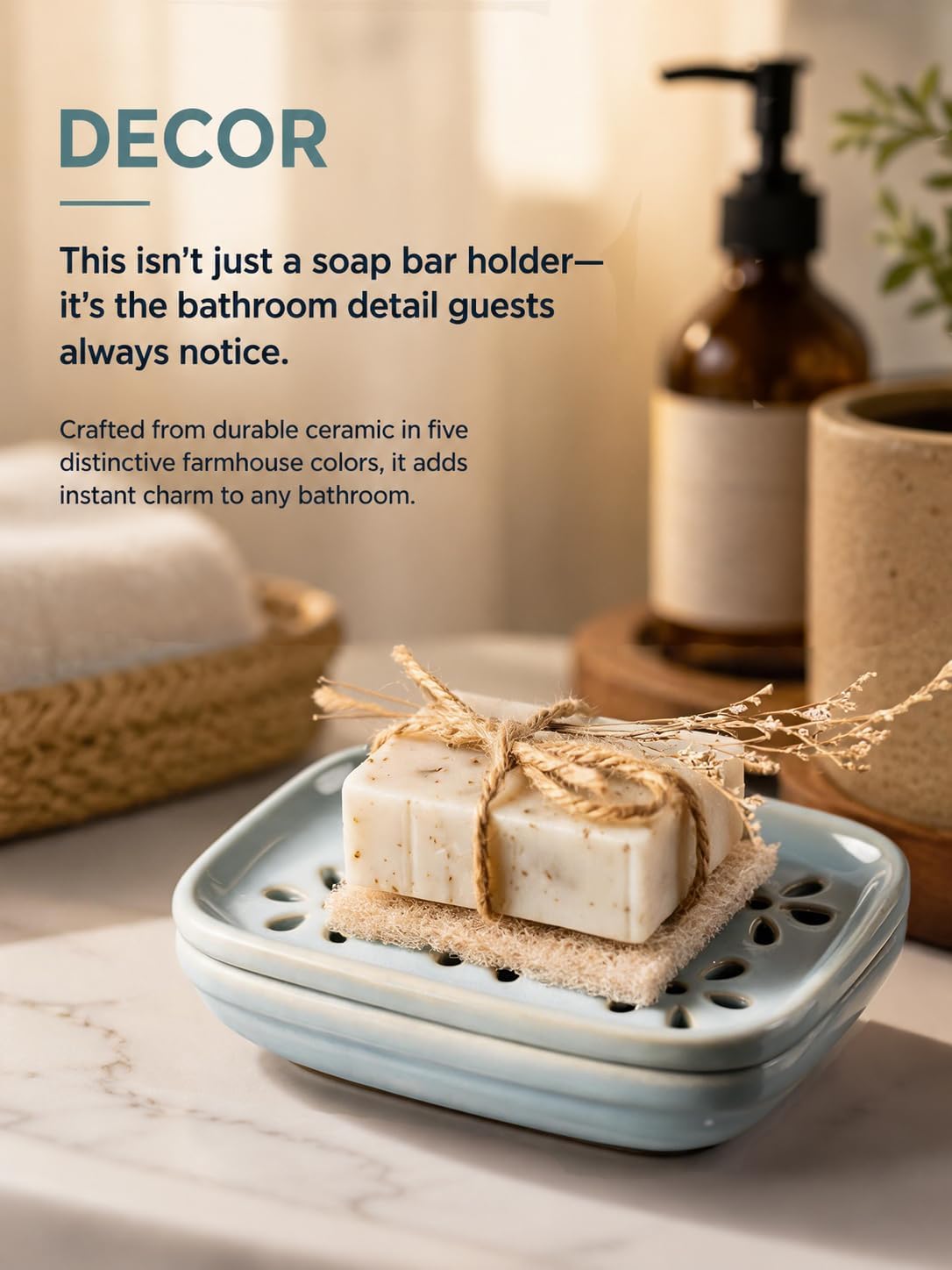 Miamolo Soap Dish for Shower with Drainage 2-Tier Bar Soap Holder Mess-Free