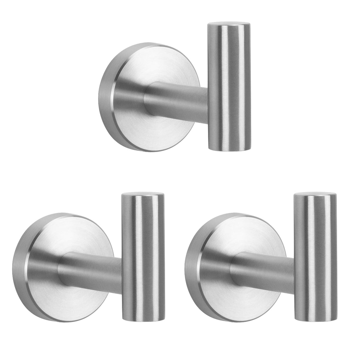 NearMoon Bath Towel Hooks- SUS 304 Stainless Steel Robe Hook Holder, Heavy Duty Coat Hook for Bathroom Livingroom Hotel Kitchen Garage, Wall Mounted- 4 Pack (Brushed Nickel)