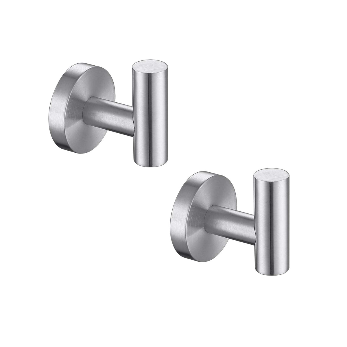 TASTOS Brushed Gold Bathroom Towel Coat Hook Stainless Steel, 2 Pack Robe Clothes Cabinet Closet Sponges Hooks Holder Round Style Heavy Duty Wall Hook for Bathroom Kitchen Hotel Wall Mounted