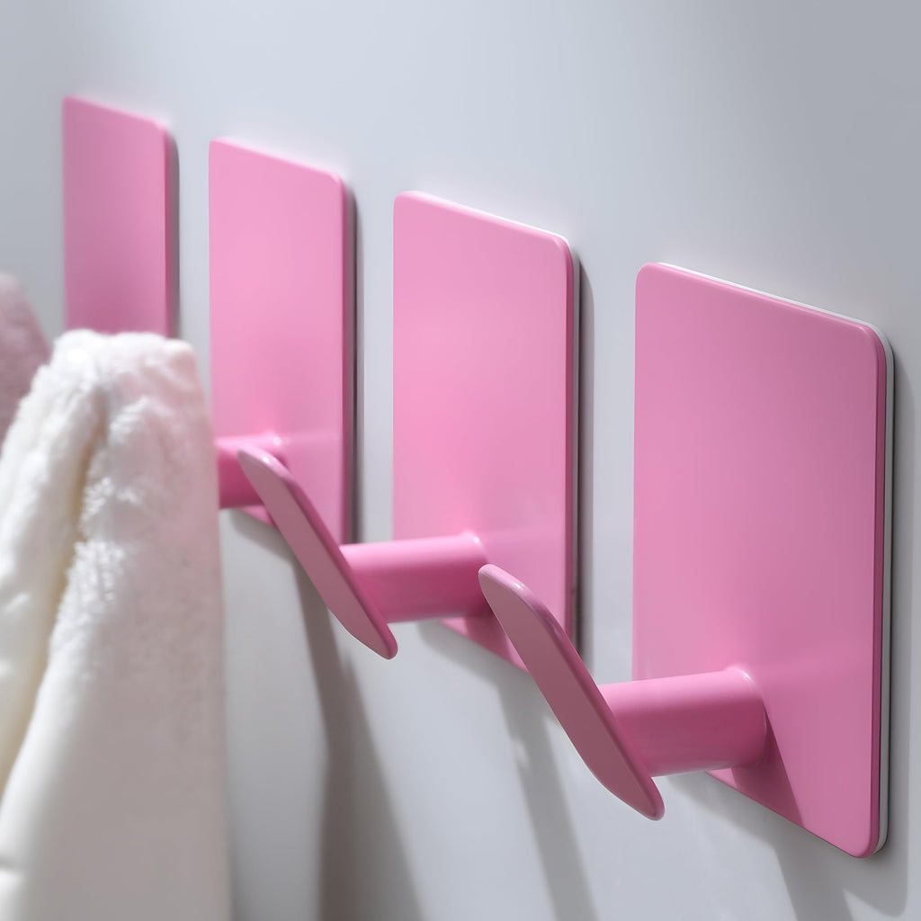 DELITON 26lb Heavy Duty Adhesive Towel Hooks, No-Damage 4 Pack Matte Black