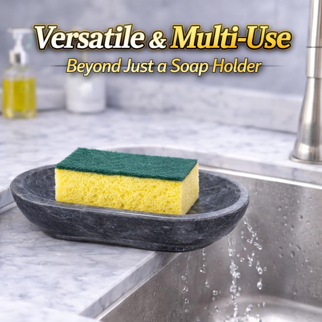 Creative Home Natural Charcoal Marble Soap Dish Soap Holder