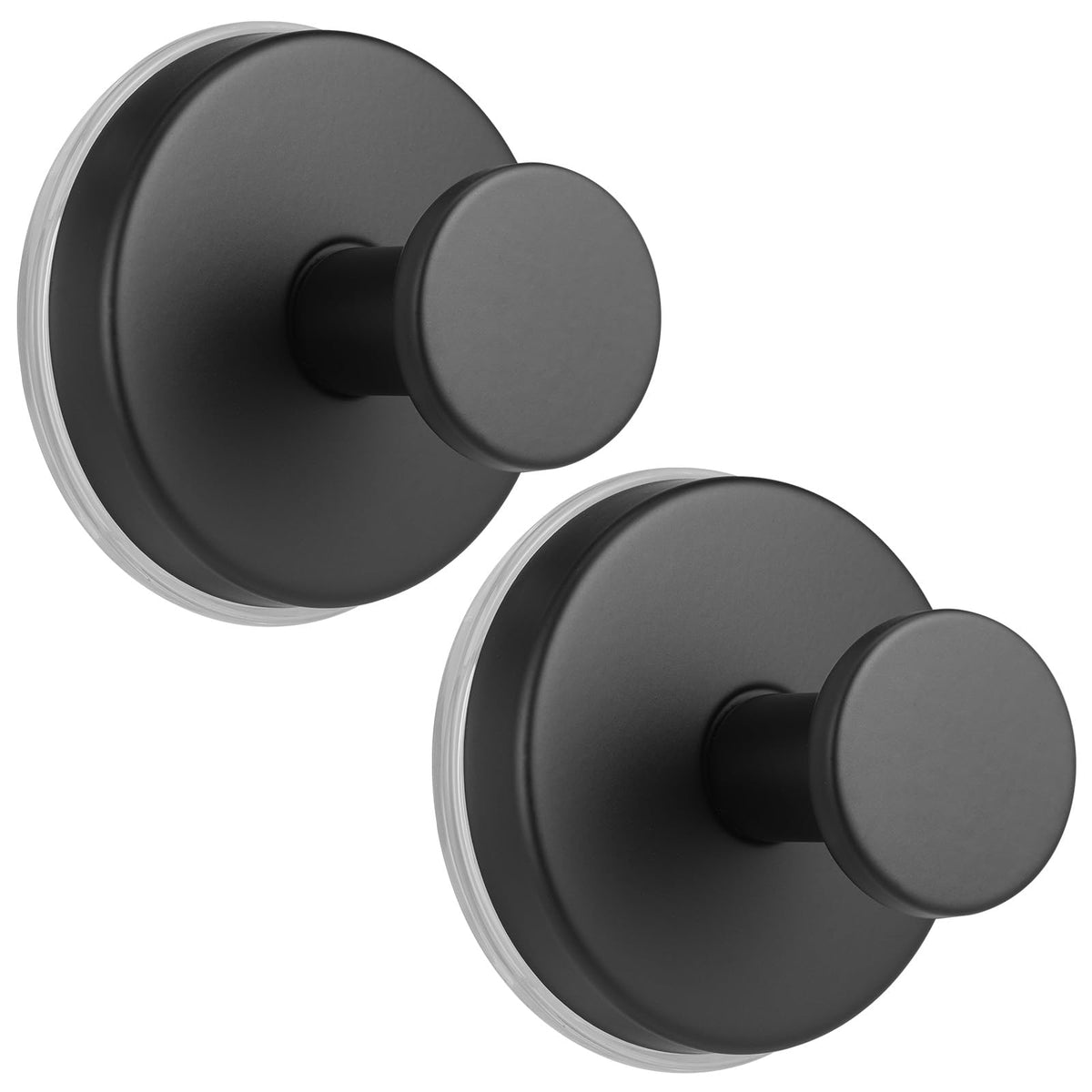 Large Suction Cup Hooks, Heavy Duty 15lb Holds Towel & Robe, No-Drill Shower Bathroom Hooks for Tile Wall Glass Mirror, Mounts on Smooth Non-Porous Surfaces (2 Pack, Brushed Nickel)