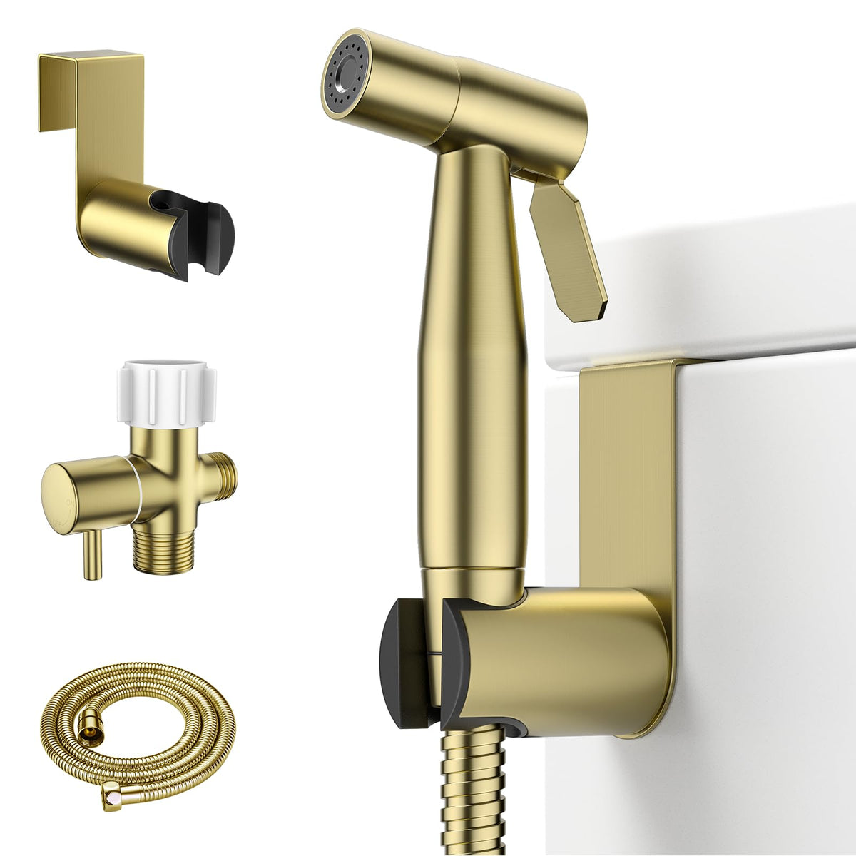 Arofa Handheld Bidet Sprayer, Bidet Attachment for Toilet, Brushed Nickel