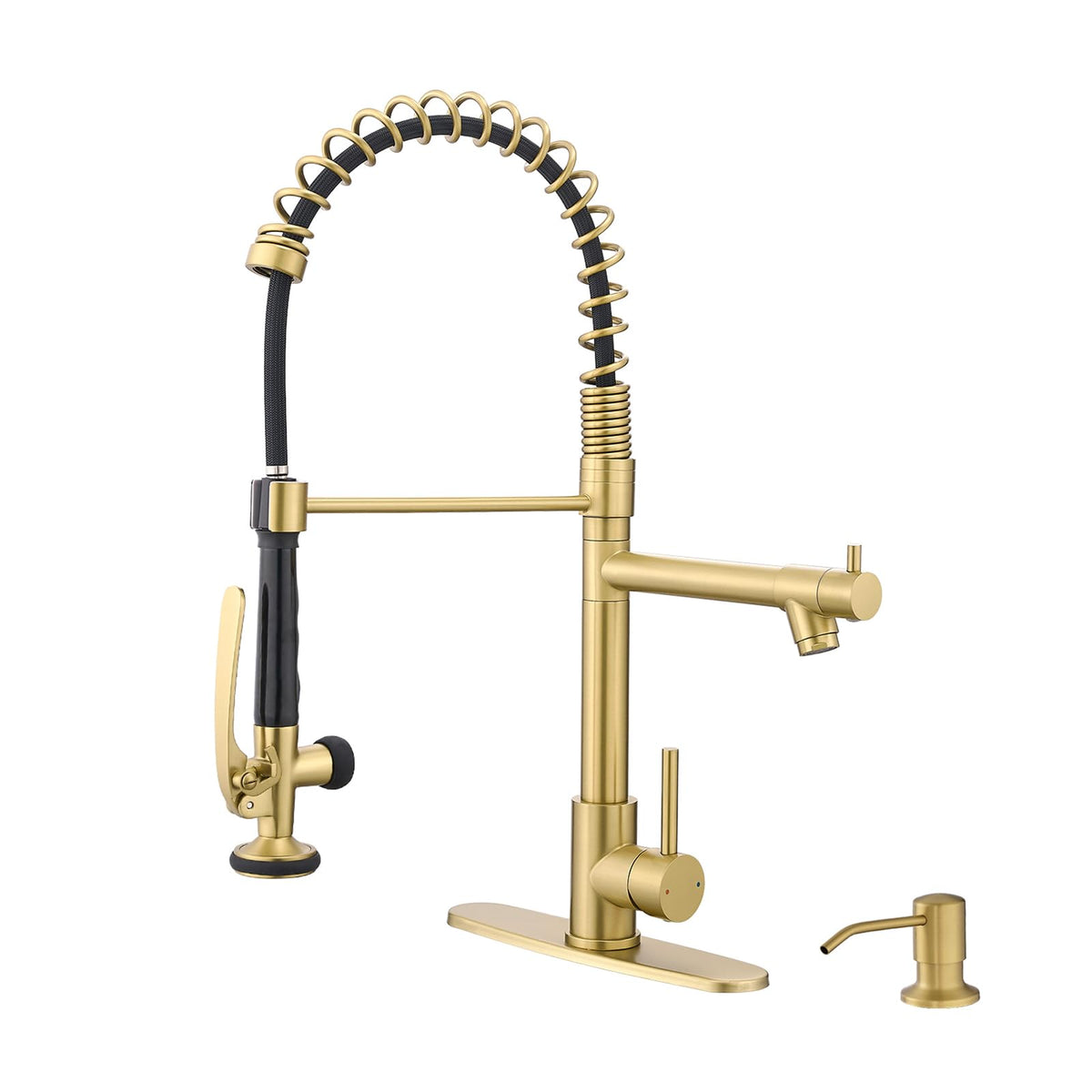 Fapully Commercial Kitchen Faucet,Wall Mount Kitchen Sink Faucet with Pre-Rinse Pull Down Sprayer,25‘’ Height 8'' Center 3 Compartment Sink Faucets with 12.2'' Swing Spout Chrome