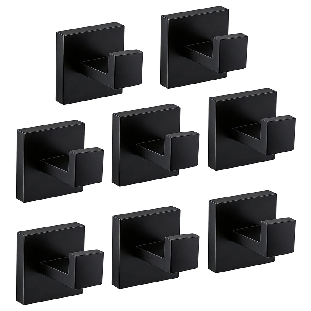 JOPOFI 2 Piece Towel Hook - Bathroom Robe Hook - Matte Black