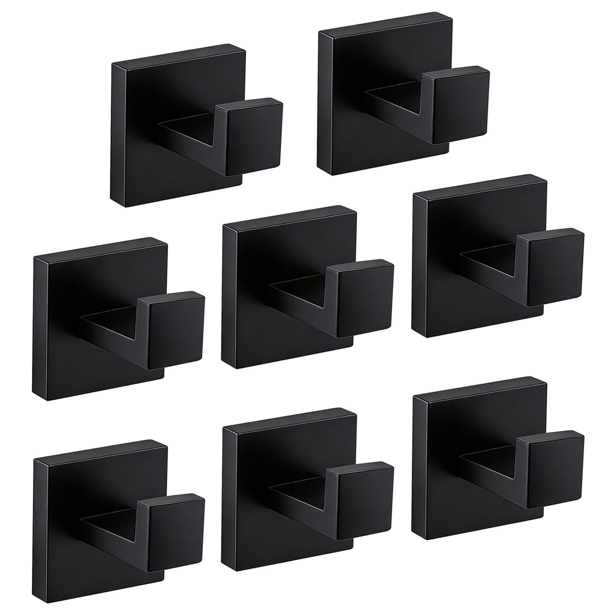 JOPOFI 2 Piece Towel Hook - Bathroom Robe Hook - Matte Black