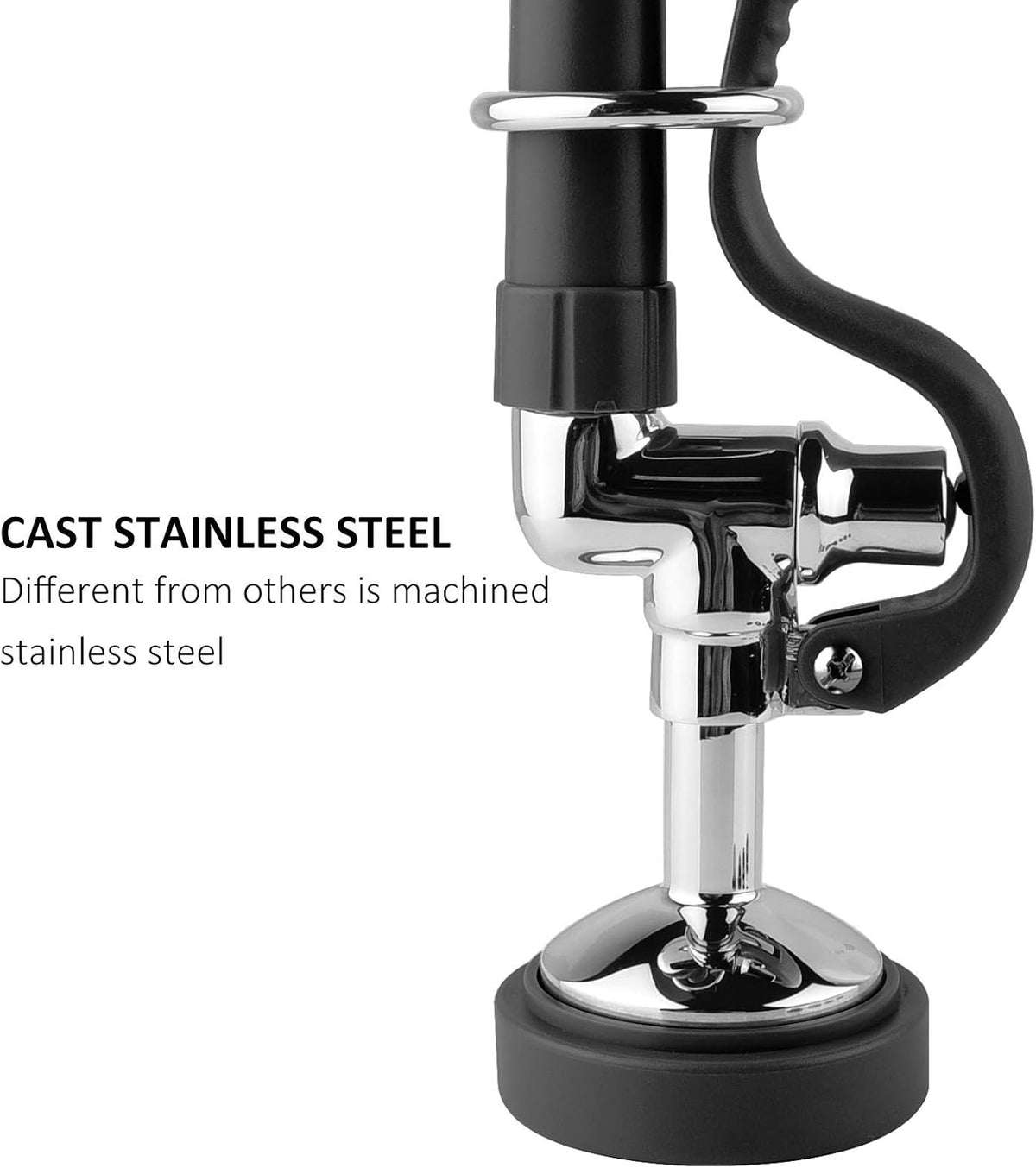 Pre Rinse Sprayer Commercial Sink Faucet Spray Valve Chrome Finished (Black)