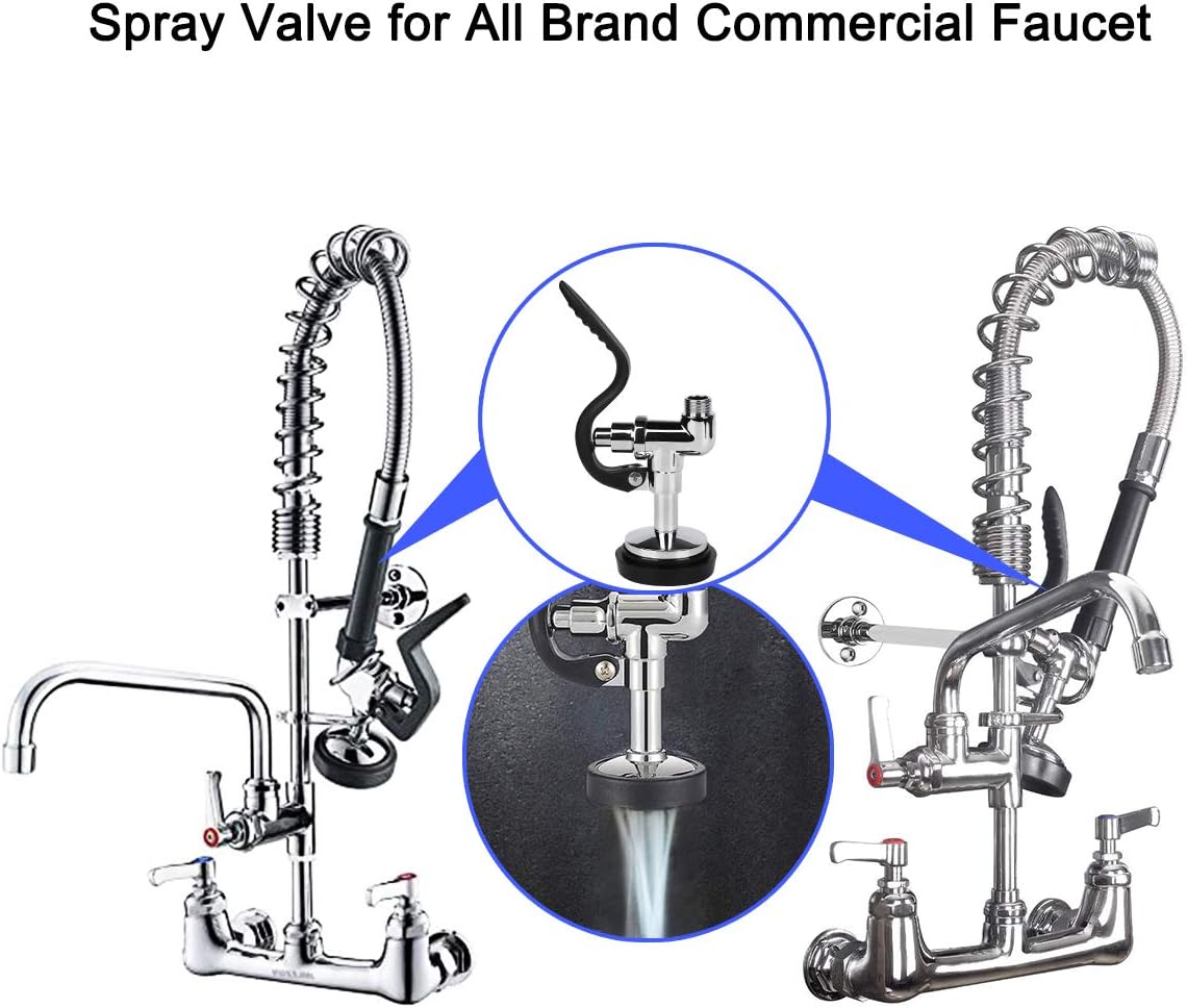 Pre-rinse Spray Valve for Commercial Kitchen Sink Faucet Pre Rinse Sprayer Nozzle Replacement Head with 1.42 GPM Spray Face