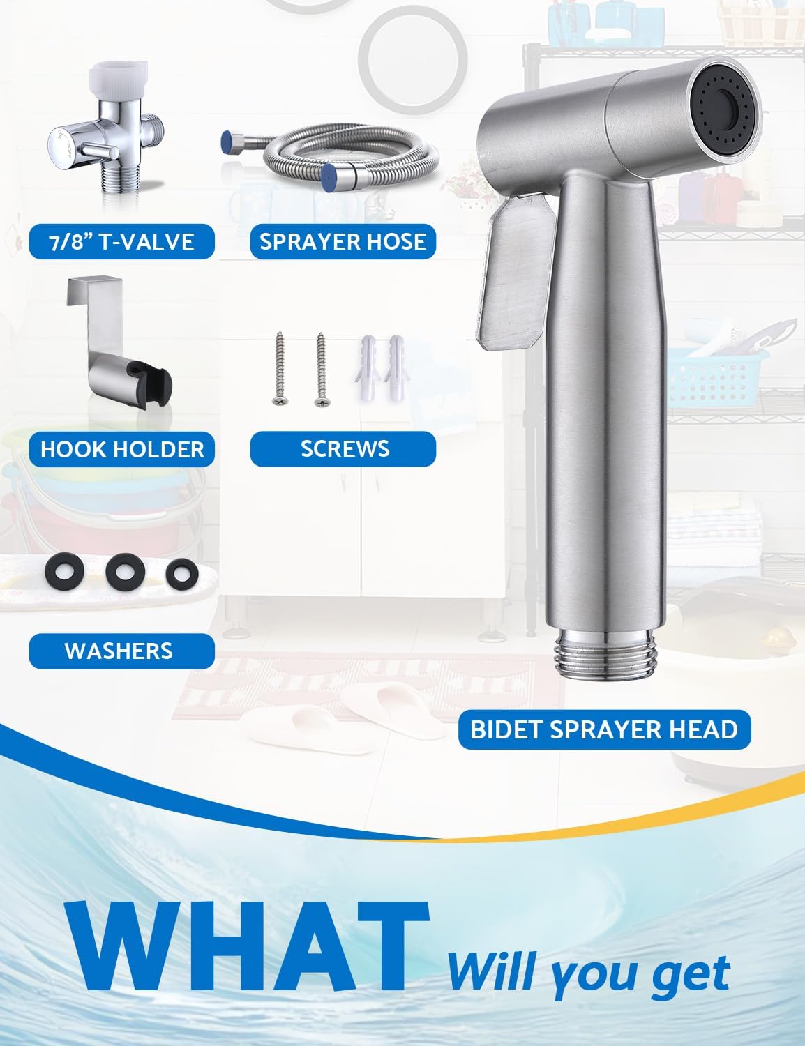 BRITULIF 2-Pack Handheld Bidet Sprayer for Toilet, Adjustable Pressure