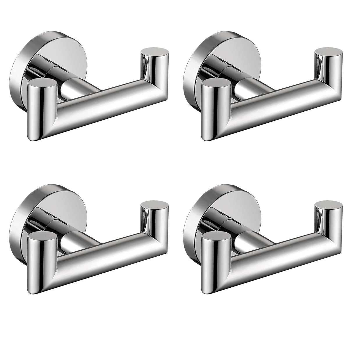 Towel Hooks for Bathrooms,Towel Hook for Kitchen Bathroom,SUS304 Stainless Steel Coat Hook,Heavy Duty Double Holder Robe Hooks for Hanging Towels,Coats,Sponges,Clothes,Wall Mount,Brushed Nickel,2 Pack