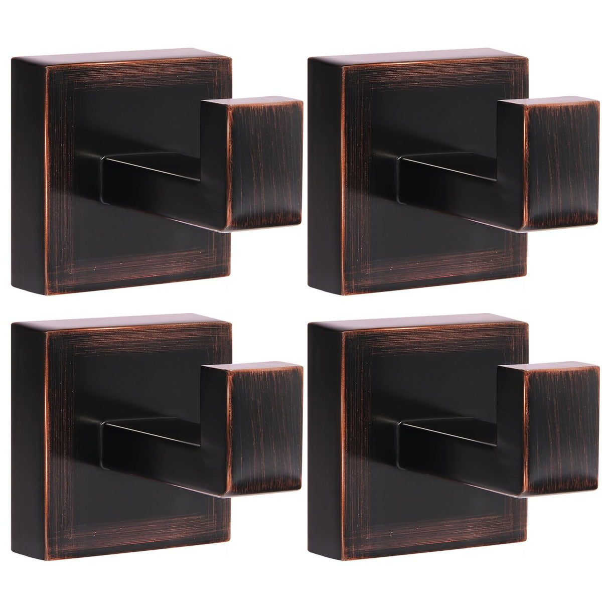 IBosins 4-Pack Towel Hooks Hand Towel Holder Bathroom Robe Hanger Black