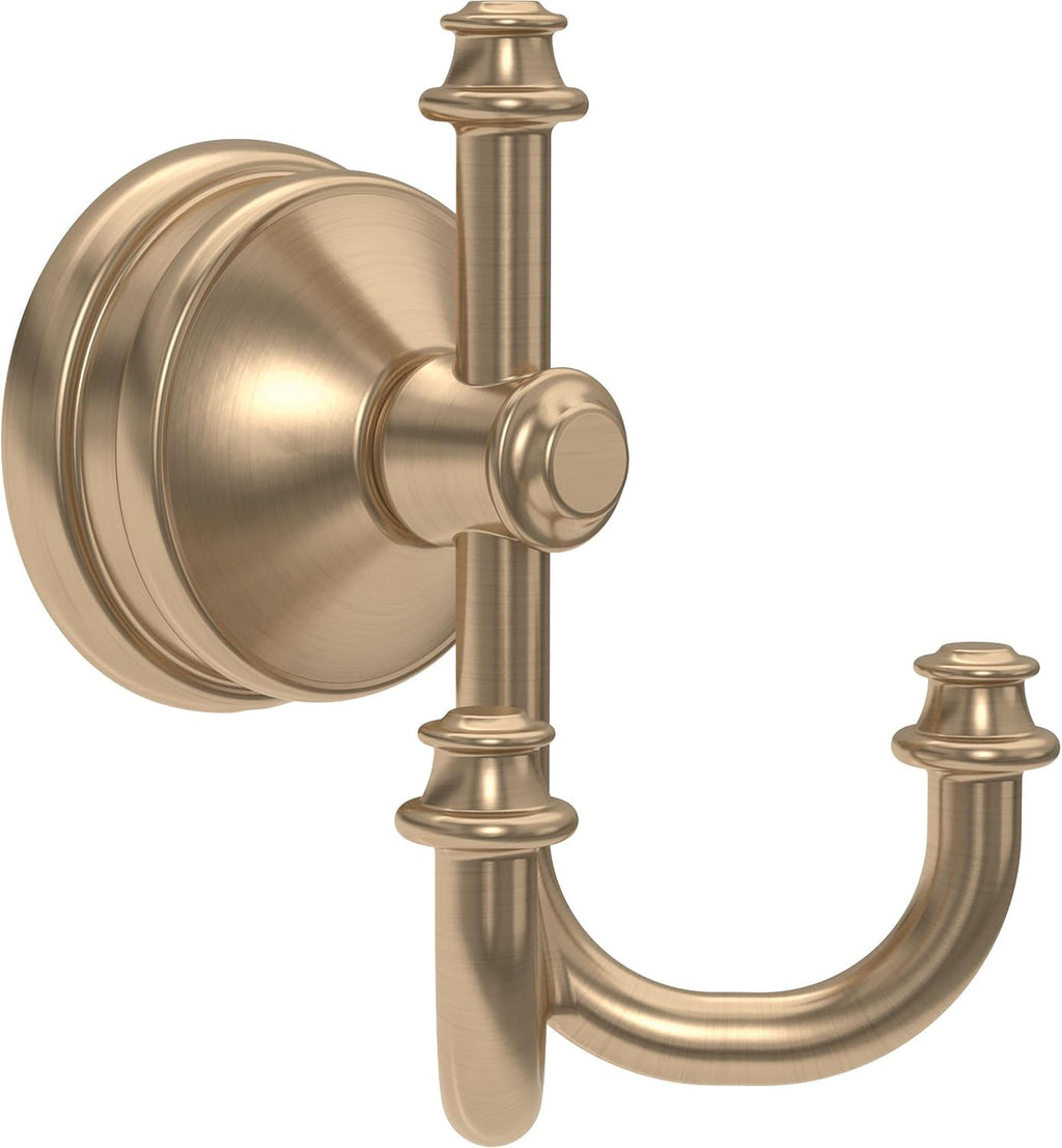Delta Mylan (1-Pack) Towel Hooks Champagne Bronze Triple Wall Mounted for Robes 3-Prong Multi-Use Holder, Gold Bathroom Accessories MYN35-CZ