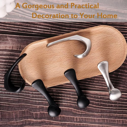 2 Pack Towel Hooks for Bathrooms Wall Mounted, Brushed Nickel Bathroom Hooks for Towels, Robe & Towel Hook for Wall, Modern Bath Towel Hook