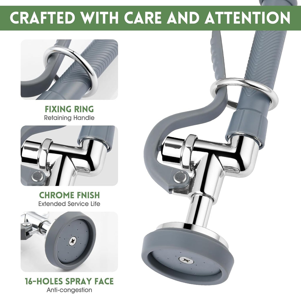 Pre Rinse Sprayer Valve with Handle Grip Assembly (Grey)