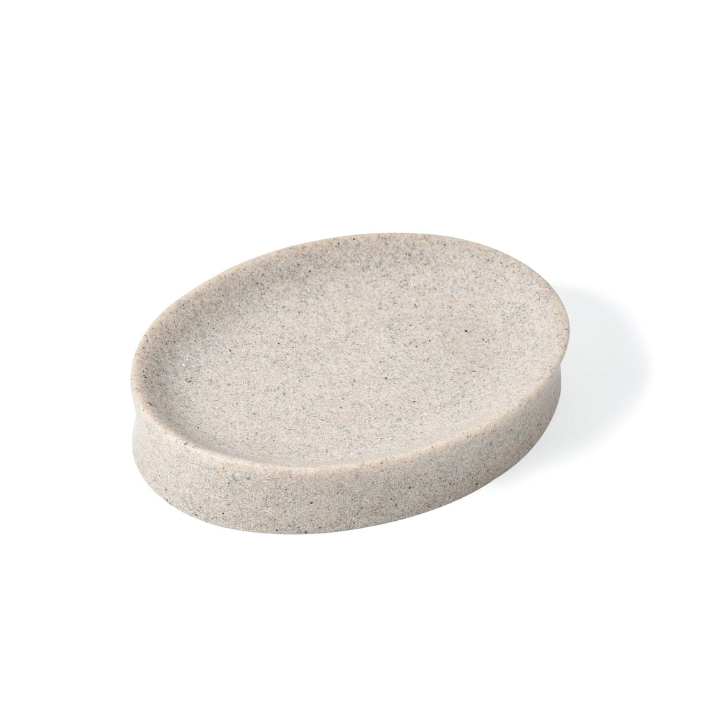 IMEEA Oval Resin Soap Dish for Bathroom Sink Stone-Look Soap Tray Holder