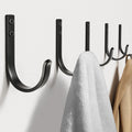 22LB Wall Hooks for Hanging Towel/Coat, Black 5 Pack