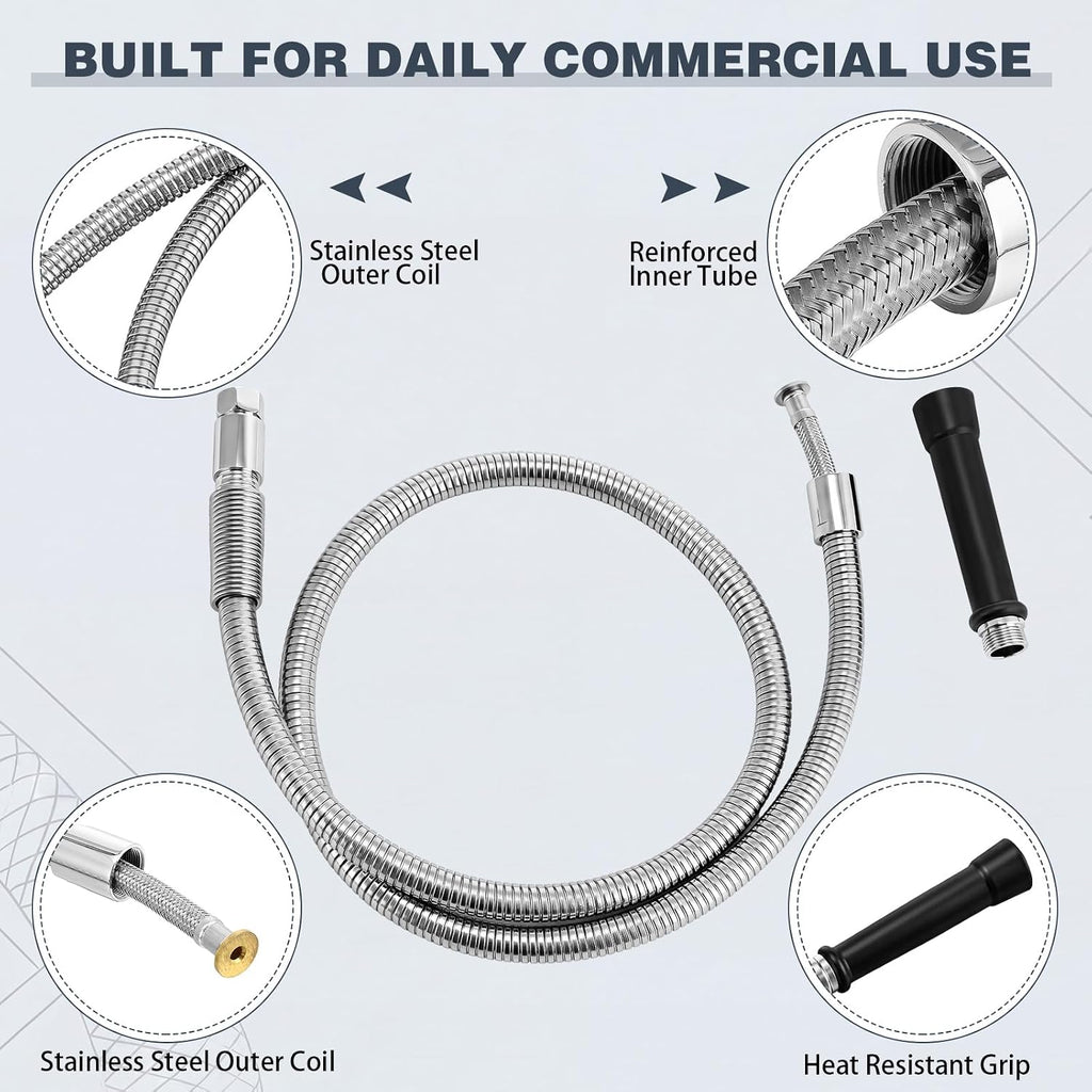 Shimeyao 60 Inches Pre-rinse Hose, Heavy Duty Flexible Spray Hose